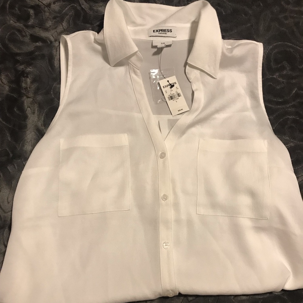Express white sleeveless shirt